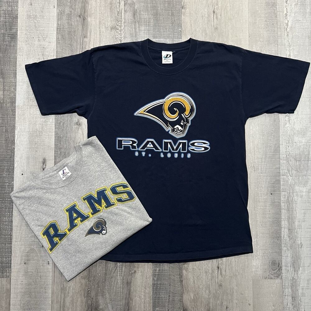 VTG St Louis Los Angeles Rams T Shirt Bundle Mens 2XL Football NFL Sportswear X2